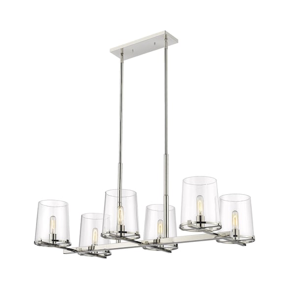 Z-Lite Callista 6 Light Chandelier, Polished Nickel & Clear 3032-6L-PN - main